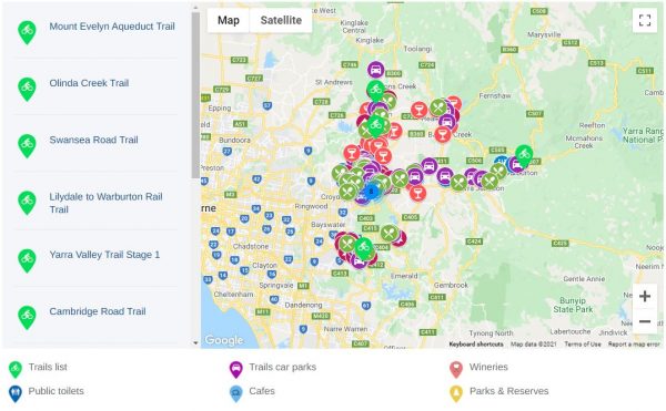 yarra bike trail map